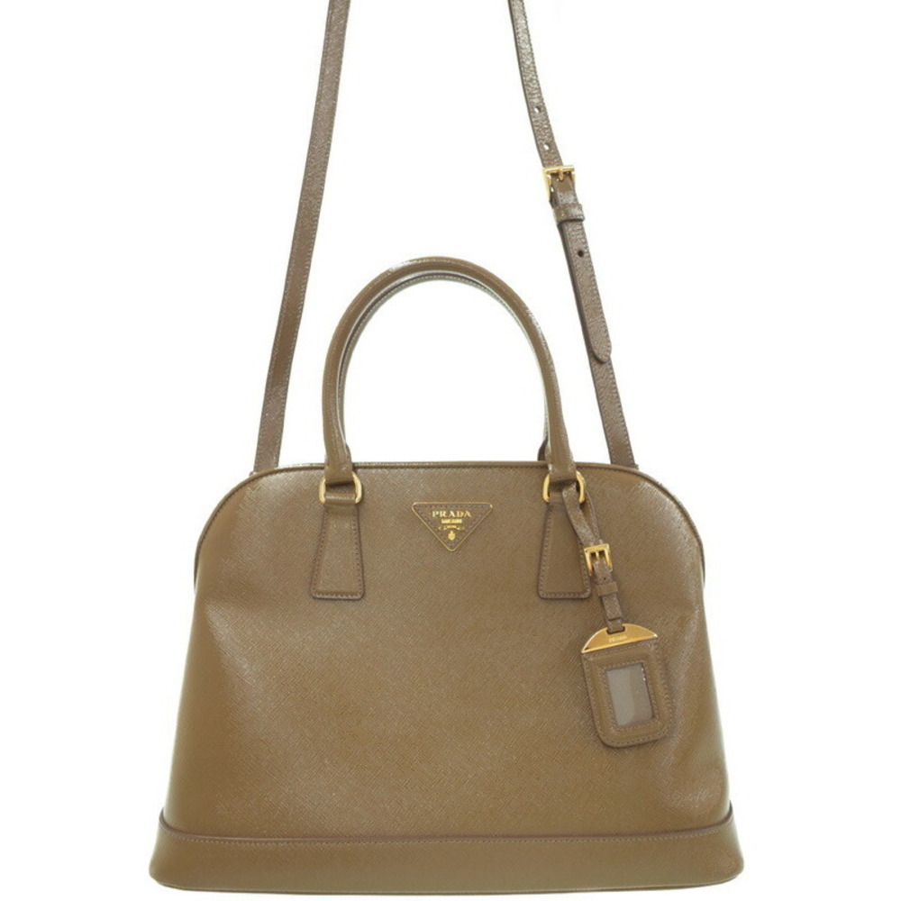 Prada Saffiano Lux Promenade Tote 2way Brown